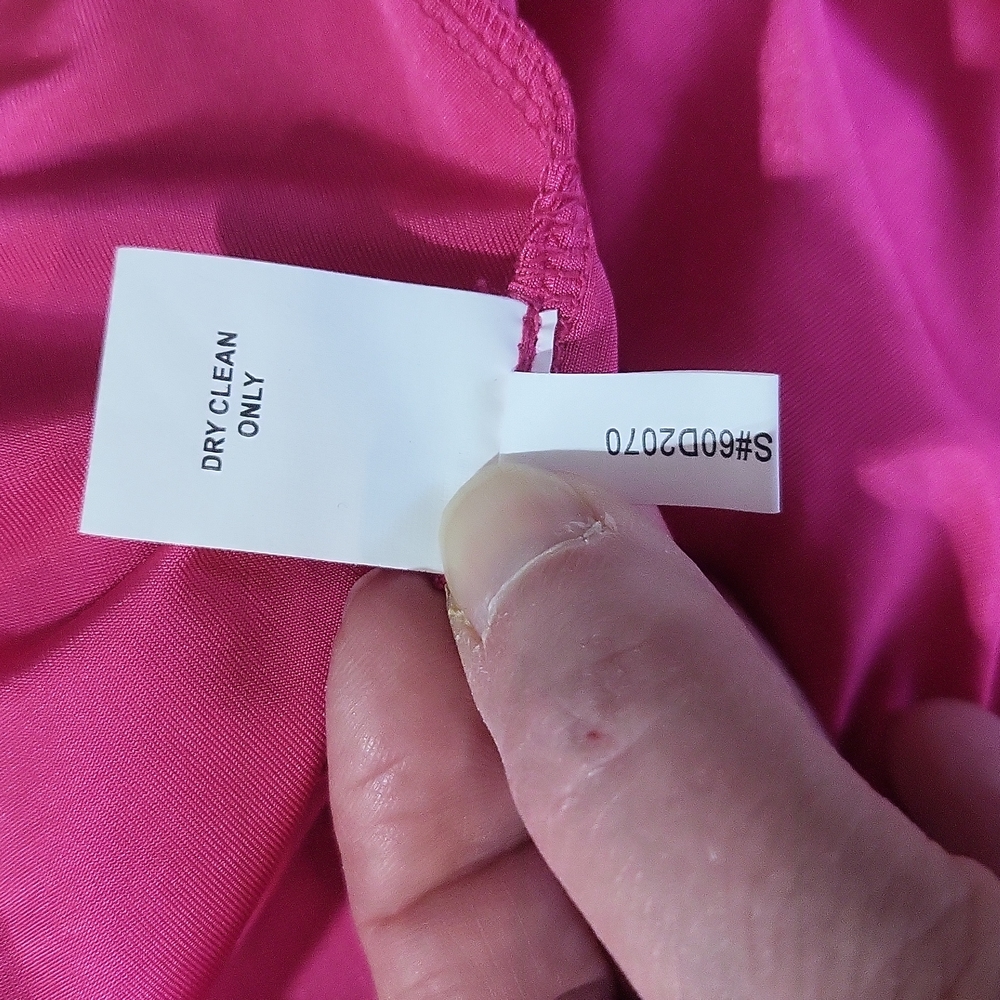 PHOEBE COUTURE 100% Silk Hot Pink & Purple Colorblock Shift Dress - Picture 13 of 14